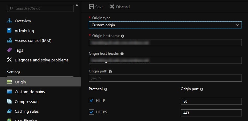 CDN Endpoint origin